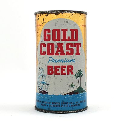 Gold Coast Premium Beer Flat Top DREWRYS 71-34. Brewer/Business Name: Drewrys Ltd. USA Inc. 