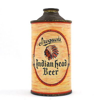 Iroquois Indian Head Beer Cone Top 170-9 SHARP. Brewer/Business Name: Iroquois Beverage Corp. 