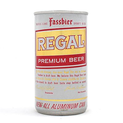 Regal Premium Beer Aluminum Fan Tab 113-21 VANITY LID. Brewer/Business Name: Regal Brewery 