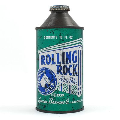 Rolling Rock Extra Pale Cone Top 182-8. Brewer/Business Name: Latrobe Brewing Co., Latrobe, 