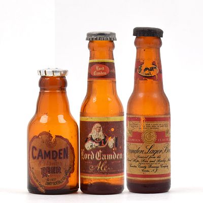 Camden Ale-Beer 1940s Mini Bottle Salt-Pepper Shakers Lot of 3. Brewer/Business Name: Camden 