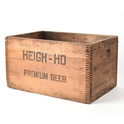Heigh-Ho Beer 1930s Wood Beer Crate HOMESTEAD ICE. Brewer/Business Name: Homestead Brewery Div. 