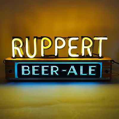 Ruppert Beer Ale Neon Back Bar LACKNER Sign STUNNING. Jacob Ruppert. New York, NY. 
Circa 1940s. 