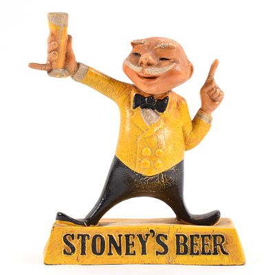 Stoneys Beer 1940s Figural Back Bar Statue. Brewer/Business Name: Jones Brewing Co., Smithton, 