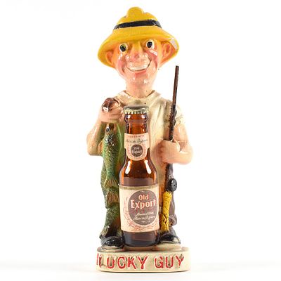 Old Export Beer 1950s Composition Back Bar Statue LUCKY GUY OLDER. Brewer/Business Name: 