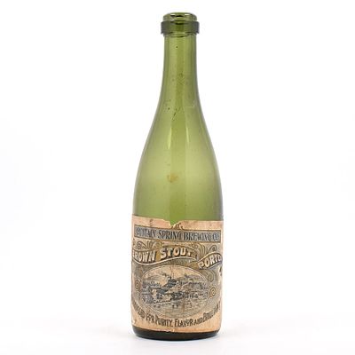 Mountain Spring Brewing Stout Porter Pre-Pro Bottle Factory Scene NH RARE. Brewer/Business Name: 