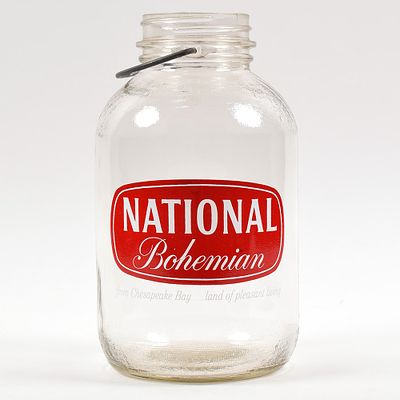 National Bohemian Beer 1960s ACL Glass Growler. Brewer/Business Name: National Brewing Co. 