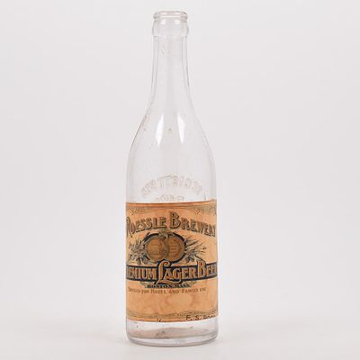 Roessle Premium Lager Beer Embossed Pre-Prohibition Bottle BOSTON OUTSTANDING. Brewer/Business 