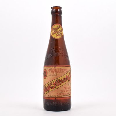 Worcester Brewing Half Stock Ale Embossed Pre-Prohibition Bottle RARE. Brewer/Business Name: 