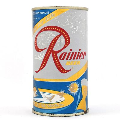 Rainier Jubilee Flat Top NATURALLY AGED Metallic Blue Unlisted. Brewer/Business Name: Sicks 