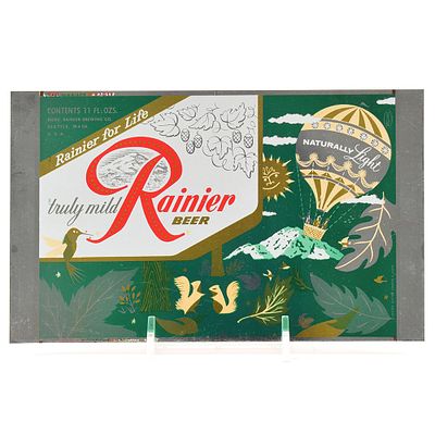 Rainier Jubilee Unrolled Set 11 Ounce Flat Top Sheet NATURALLY LIGHT Green. Brewer/Business 
