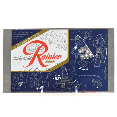 Rainier Jubilee Unrolled Set Flat Top Sheet GOLF Dark Blue. Brewer/Business Name: Sicks Spokane 