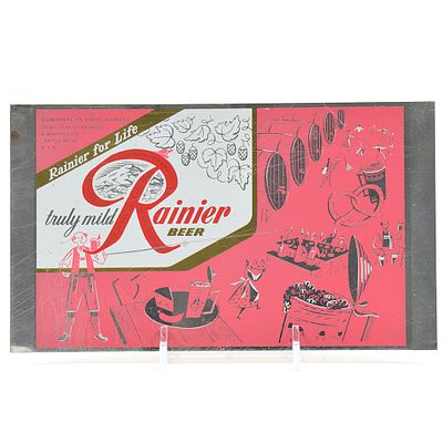 Rainier Jubilee Unrolled Set Flat Top Sheet OKTOBERFEST Pink. Brewer/Business Name: Sicks 