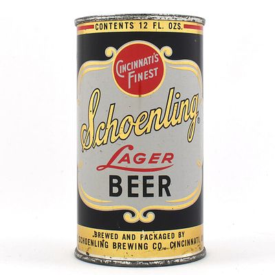 Schoenling Lager Beer Flat Top DARK BOTTLE VANITY LID 131-40. Brewer/Business Name: Schoenling 