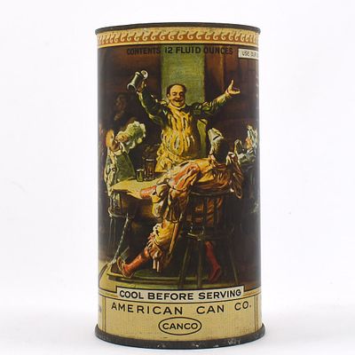 American Can Co Salesman Sample Instructional Drinking Cup Flat Top UNLISTED. Brewer/Business 