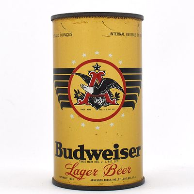 Budweiser Lager Beer Instructional Flat Top 43-35. Brewer/Business Name: Anheuser-Busch Inc. 