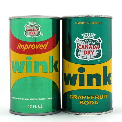 Canada Dry Wink Soda Flat Top and Pull Tab Lot of 2 VANITY LID. Brewer/Business Name: Canada Dry 