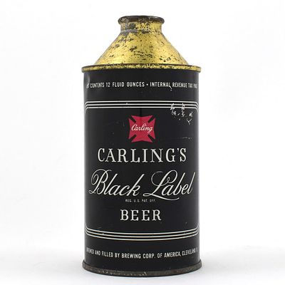 Carlings Black Label Beer Cone Top 156-29 EXCELLENT. Brewer/Business Name: Brewing Corp. of 