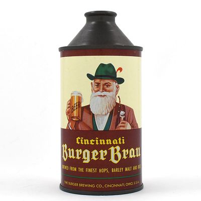 Cincinnati Burger Brau Cone Top 155-31 OUTSTANDING. Brewer/Business Name: Burger Brewing Co. 