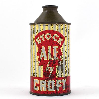 Croft Stock Ale Cone Top 158-21. Brewer/Business Name: Croft Brewing Co., Boston, 