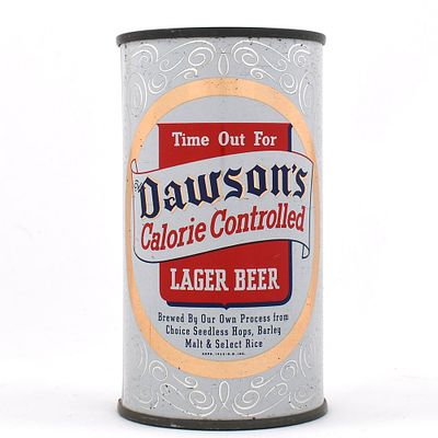Dawsons Calorie Controlled Lager Beer Flat Top ACTUAL 53-20 RARE EXCEPTIONAL. Brewer/Business 