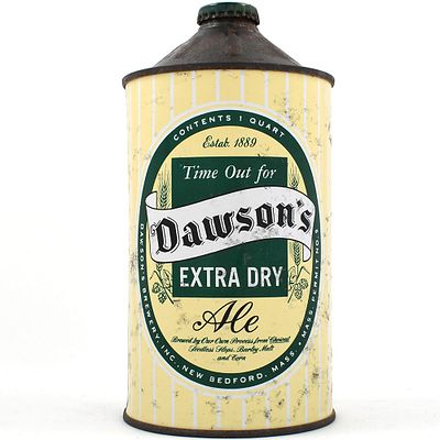 Dawsons Extra Dry Ale Quart Cone Top 206-16. Brewer/Business Name: Dawsons Brewery Inc., New 
