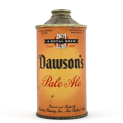 Dawsons Pale Ale Cone Top 158-27. Brewer/Business Name: Dawsons Brewery Inc., New Bedford, 
