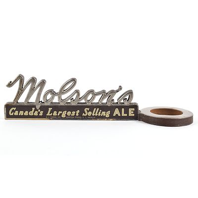 Molsons Ale 1950s Laminate Paper Die Cut Back Bar Sign. Brewer/Business Name: Molsons Brewery 