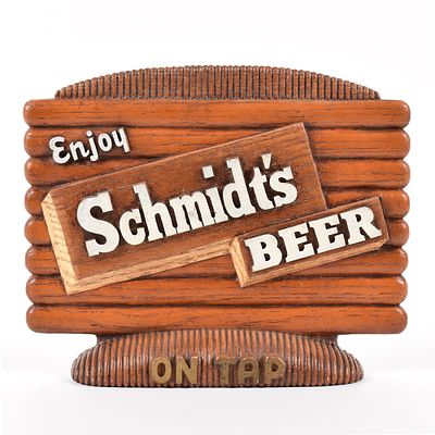 Schmidts Beer 1940s Chalk or Composite Back Bar Sign MINTY. Brewer/Business Name: Schmidt 