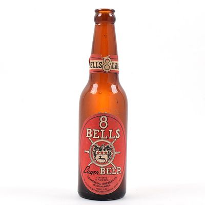 8 Bells Lager Beer 1930s Bottle EXCELLENT. Brewer/Business Name: Commercial Brewing Co., Boston, 