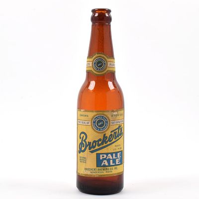 Brockerts Pale Ale 1930s Bottle EXCELLENT. Brewer/Business Name: Brockert Brewing Co., Worcester, 