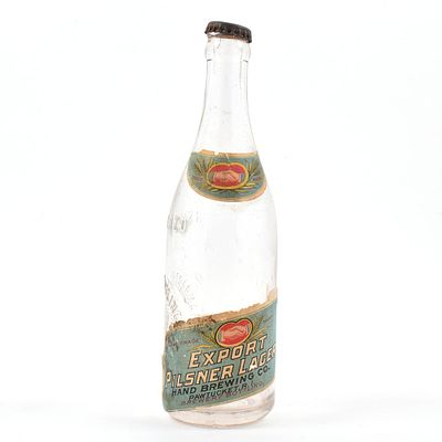 Hand Brewing Export Pilsner Lager Pre-Prohibition Bottle RARE RHODE ISLAND. Brewer/Business 