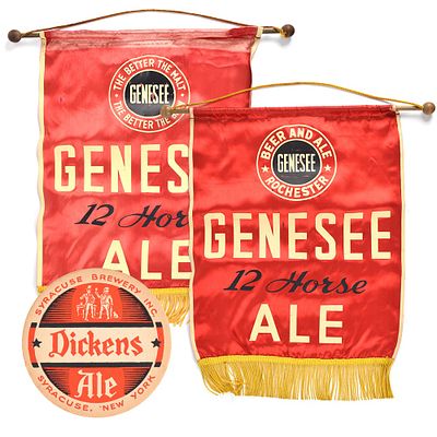 Genesee-Related Items Lot of 3 Different BANNERS COASTER DICKENS. Brewer/Business Name: Multiple 