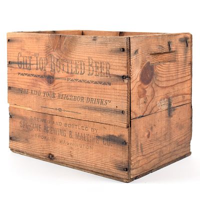 Gilt Top Bottled Beer Pre-Prohibition Wood Bottle Crate. Brewer/Business Name: Spokane Brewing 