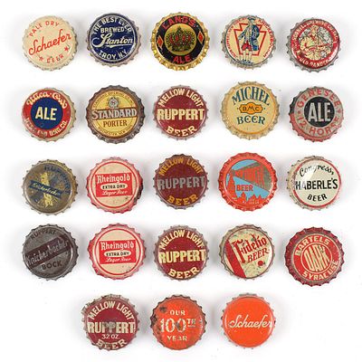 New York Brewers Cork-backed Crowns Lot of 23. Brewer/Business Name: Multiple breweries and 