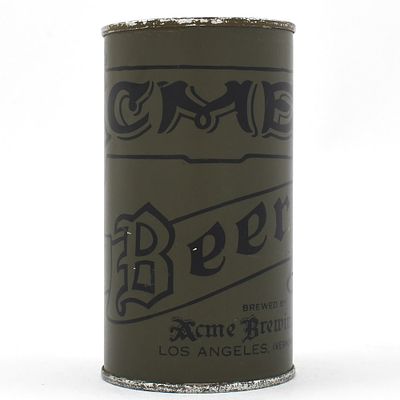 Acme Beer Olive Drab Flat Top WITHDRAWN FREE UNLISTED. Brewer/Business Name: Acme Brewing Co. 