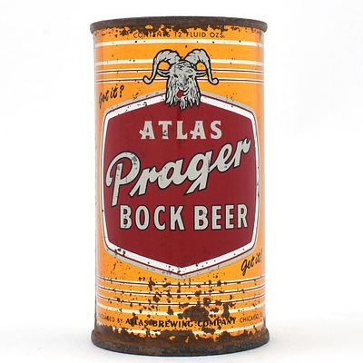 Atlas Prager Bock Beer Flat Top 32-28. Brewer/Business Name: Atlas Brewing Co., Chicago, 
