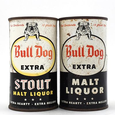 Bull Dog Extra and Stout Malt Liquor Flat Tops 2 Different SAN FRAN. Brewer/Business Name: 