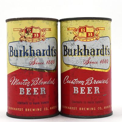 Burkhardts Beer Flat Tops Lot of 2 Different. Brewer/Business Name: Burkhardt Brewing Co., Akron, 