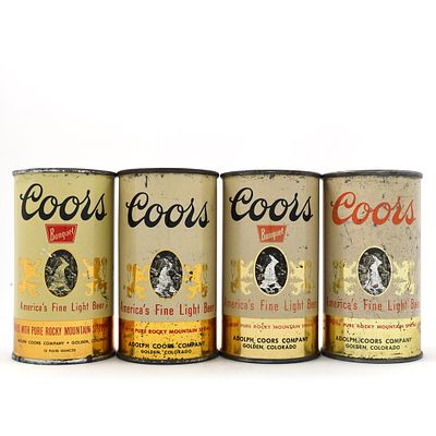 Coors Beer Flat Tops Lot of 4 Different SOME TOUGH ONES. Brewer/Business Name: Adolph Coors Co. 