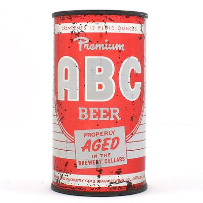 ABC Premium Beer Flat Top SATIN SILVER VARIATION 28-6. Brewer/Business Name: Gold Brau Brewing 