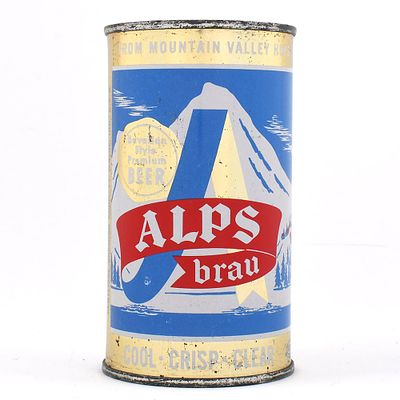 Alps Brau Bavarian Style Premium Beer Flat Top 30-9. Brewer/Business Name: Centlivre Brewing Co. 