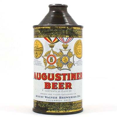 Augustiner Beer Cone Top 150-27. Brewer/Business Name: August Wagner Breweries, Columbus, 