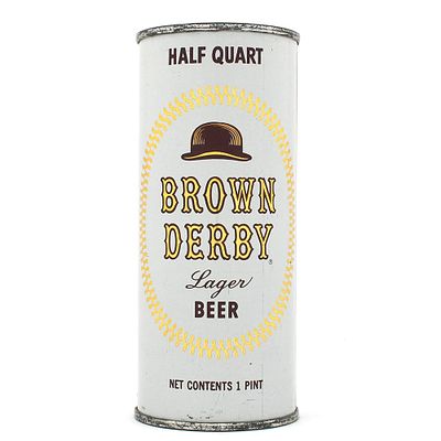 Brown Derby Lager Beer 16 Ounce Flat Top MAIER 226-9. Brewer/Business Name: Maier Brewing Co. 