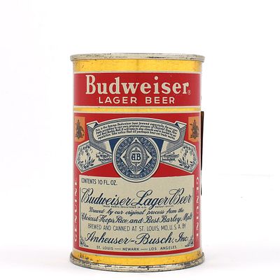 Budweiser Beer 10 Ounce Flat Top DISPLAY ONLY 44-9 BRILLIANT. Brewer/Business Name: 