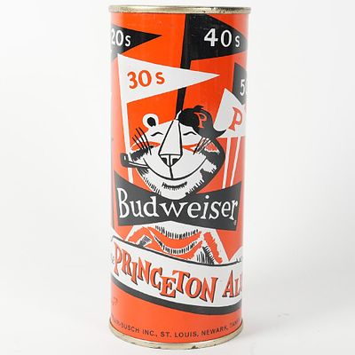 Budweiser Welcome Princeton 1962 Alumni Bank Top 219-30. Brewer: Anheuser-Busch. St. Louis 