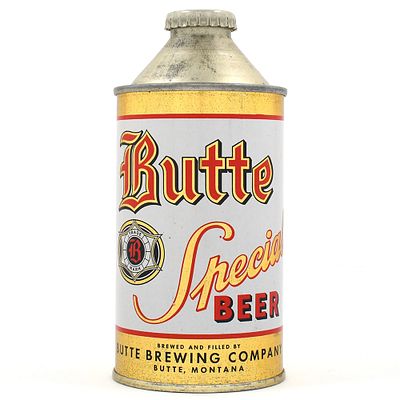 Butte Special Beer Cone Top 156-8. Brewer/Business Name: Butte Brewing Co., Butte, 