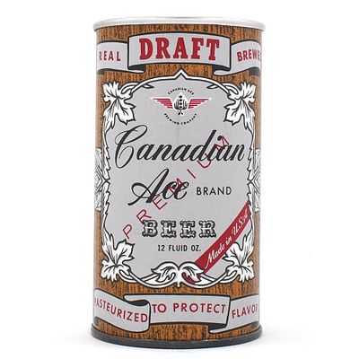 Canadian Ace Draft Beer Rolled as Zip Top METALLIC 53-29. Brewer/Business Name: Canadian Ace 