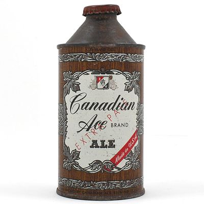 Canadian Ace Extra Pale ALE Cone Top 156-13. Brewer/Business Name: Canadian Ace Brewing Co. 