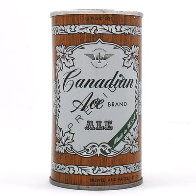 Canadian Ace Premium ALE Fan Tab ENAMEL 53-27. Brewer/Business Name: Canadian Ace Brewing Co. 